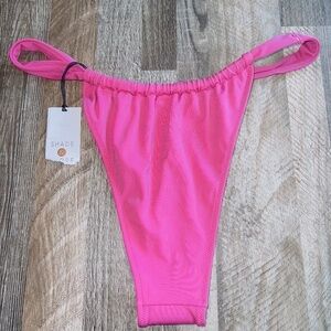 NWT Shade & Shore Pink Ultra High Leg Ultra Cheeky Bikini Bottoms size large